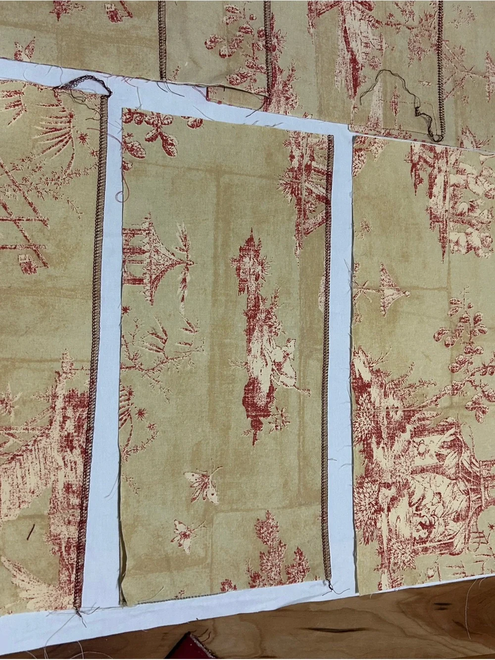 10 Unfinished Toile de Jouy Fabric Panels for DIY Pillows